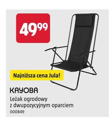 Leżak ogrodowy KAYOBA z dwupozycyjnym oparciem promocja w Jula