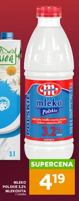 Mleko polskie Mlekovita 3,2% promocja w Stokrotka