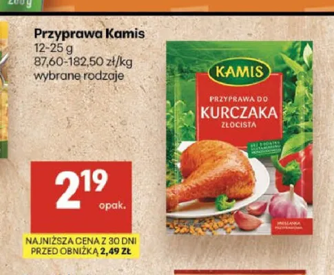 Przyprawa do kurczaka złocista Kamis promocja w Delikatesy Centrum