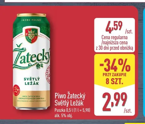 Piwo Žatecký Světlý Ležák promocja w Aldi