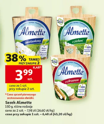 Serek Almette z chrzanem promocja w Auchan