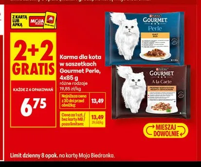 Karma dla kota Gourmet Perle 4-pak 85 g promocja w Biedronka
