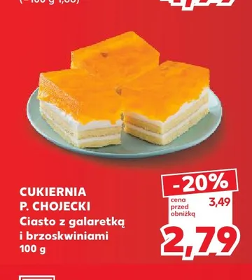 Ciasto z galaretką i brzoskwiniami Cukiernia P. Chojecki promocja w Kaufland