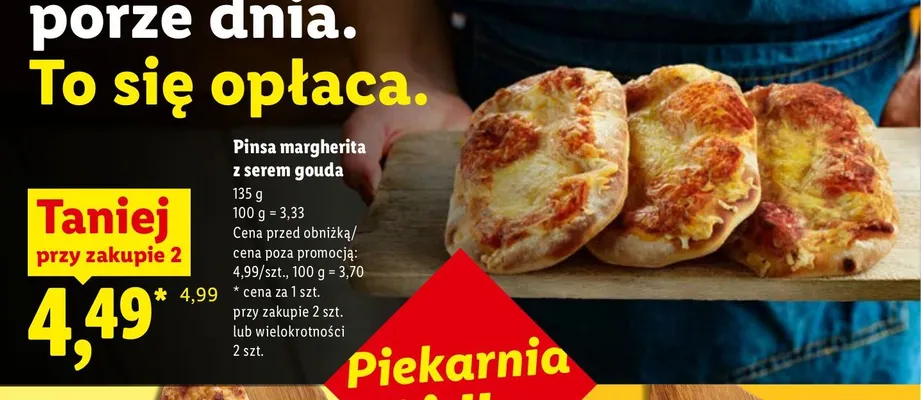 Pinsa margherita z serem gouda promocja w Lidl