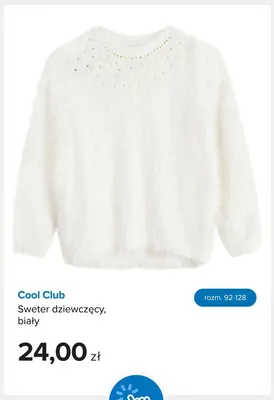Sweter dziewczęcy biały Cool Club promocja w Smyk
