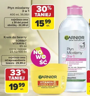 Płyn micerlarny 3w1 Garnier Skin Naturals promocja w Carrefour