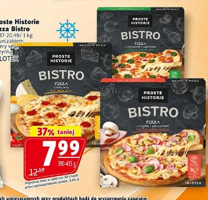 Pizza Bistro z szynką i pieczarkami Proste Historie Iglotex promocja w Prim Market