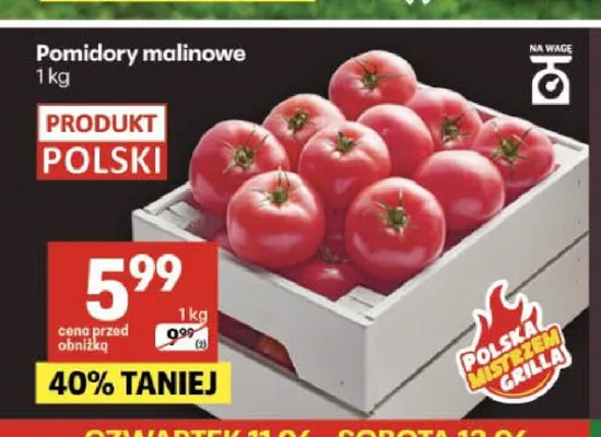 Pomidory malinowe promocja w Delikatesy Centrum
