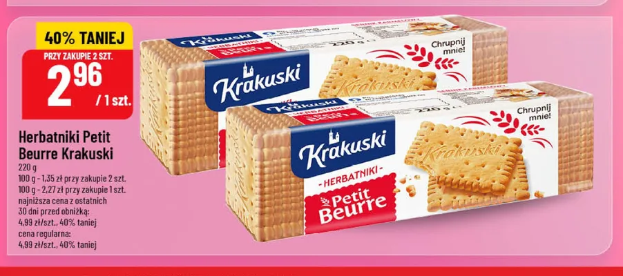 Herbatniki Petit Beurre Krakuski promocja w POLOmarket