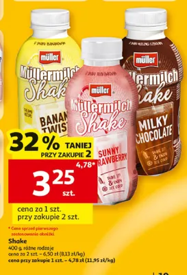 Napój mleczny Shake bananowy Müller promocja w Auchan