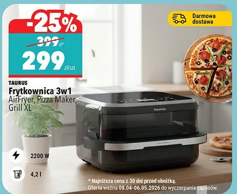 Frytkownica 3w1 AirFryer, Pizza Maker, Grill XXL promocja w Biedronka