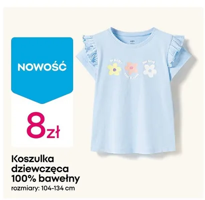 Koszulka dziewczęca 100% bawełny promocja w Pepco