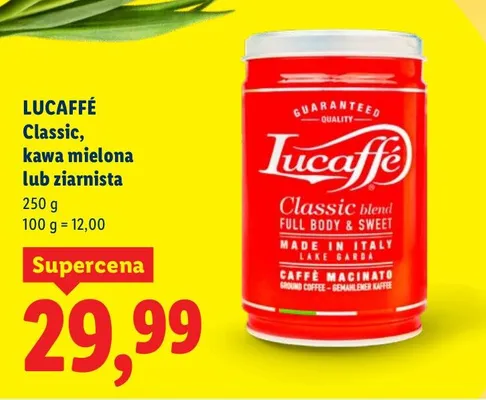 Classic, kawa mielona lub ziarnista promocja w Lidl