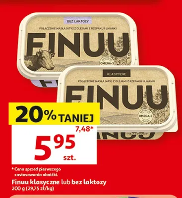 Miks tłuszczowy Finuu bez laktozy promocja w Auchan