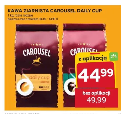 Kawa ziarnista CAROUSEL DAILY CUP promocja w Stokrotka