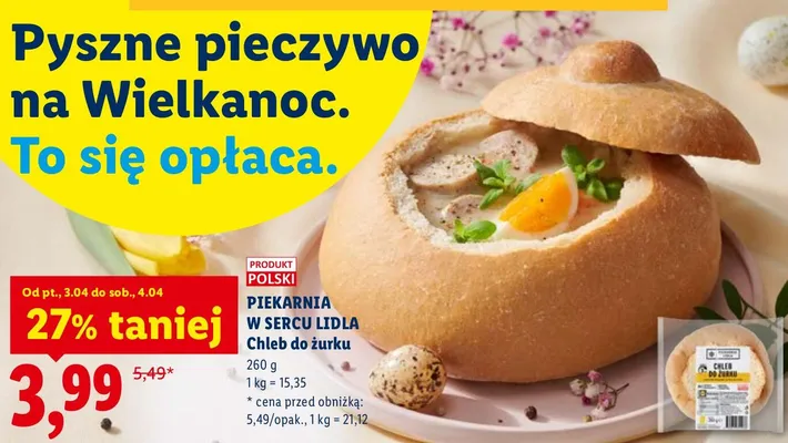 Pieczywo chleb do żurku promocja w Lidl