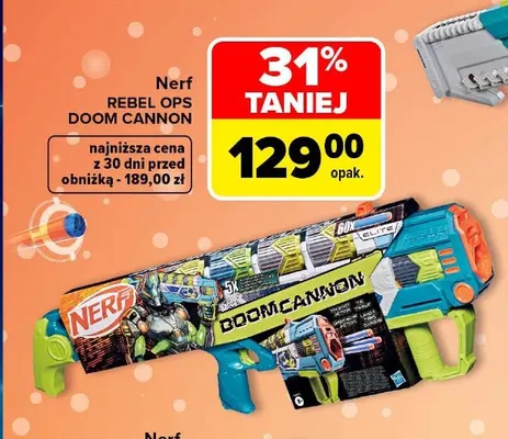 Wyrzutnia Nerf Rebel Ops Doom Cannon promocja w Carrefour
