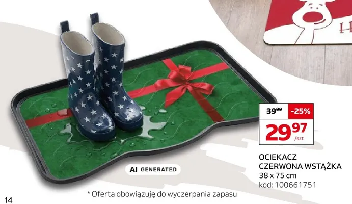 Ociekacz Czerwona Wstążka 38x75 cm promocja w Komfort