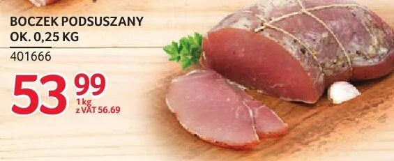 Boczek podsuszany ok. 0,25 kg promocja w Selgros