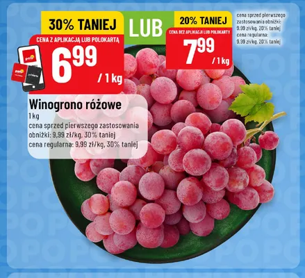 Winogrona różowe promocja w POLOmarket