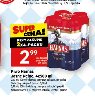Piwo Harnaś 4-pak promocja w Twój Market