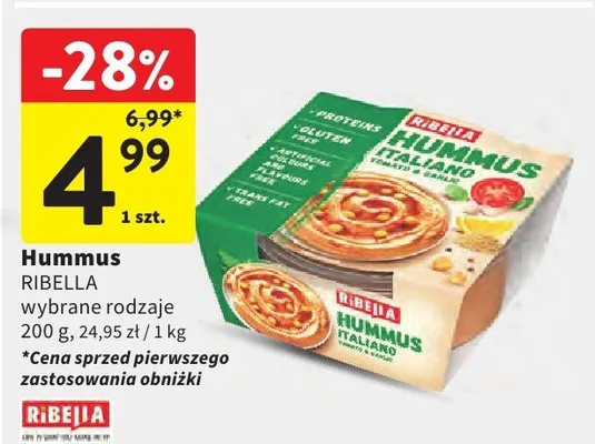 Hummus wybrane rodzaje promocja w Intermarche