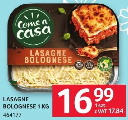 Lasagne bolognese 1 kg promocja w Selgros