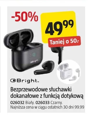 Bezprzewodowe słuchawki dokanałowe Bright promocja w Jula