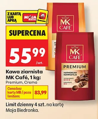 Kawa ziarnista MK Café Crema promocja w Biedronka