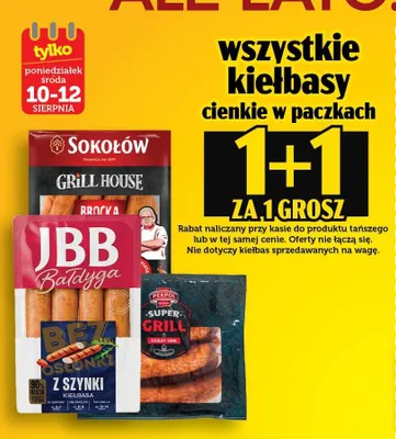 Kiełbasy cienkie w paczkach promocja w TOPAZ