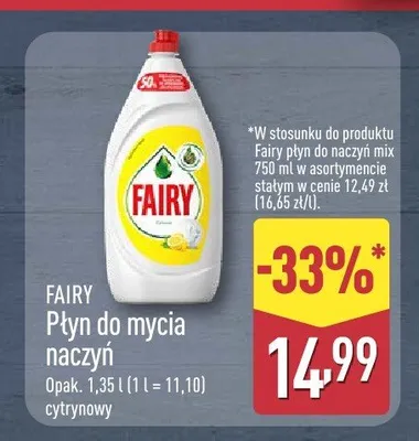 Płyn do mycia naczyń Fairy cytrynowy promocja w Aldi