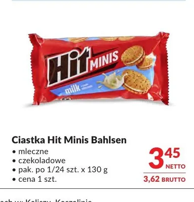 Ciastka Hit Minis Bahlsen czekoladowe promocja w Makro