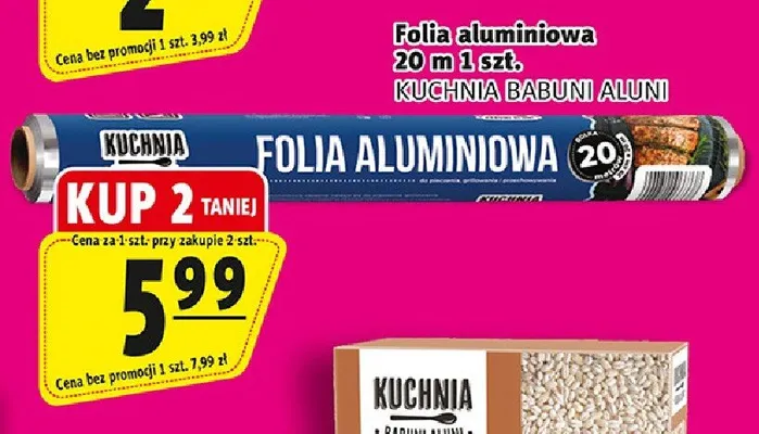 Folia aluminiowa 20m Kuchnia Babuni Aluni promocja w Prim Market