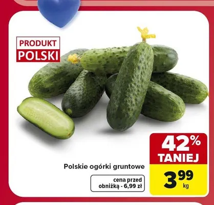 Ogórki gruntowe polskie promocja w Carrefour