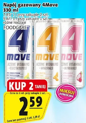 Napój gazowany 4Move różne rodzaje promocja w Prim Market