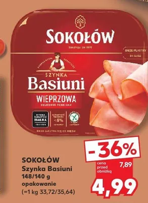 Szynka wieprzowa Basiuni Sokołów promocja w Kaufland