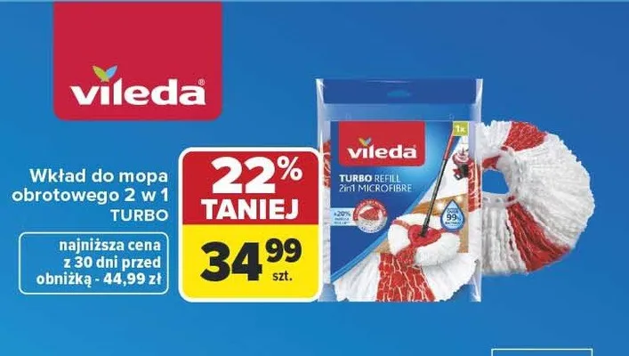 Wkład do mopa obrotowego Vileda 2 w 1 Turbo promocja w Carrefour
