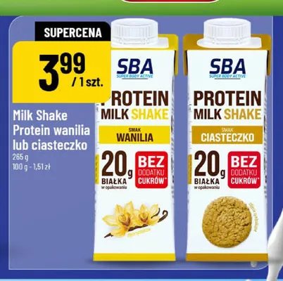 Napój proteinowy Milk Shake Protein SBA o smaku waniliowym promocja w POLOmarket