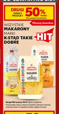 Makarony marki K-Stąd Takie Dobre promocja w Kaufland