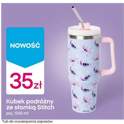 Kubek podróżny ze słomką Stitch promocja w Pepco