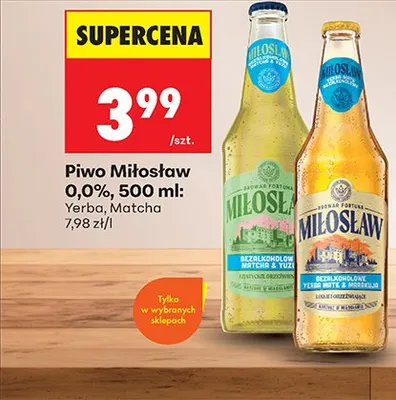 Piwo bezalkoholowe Miłosław Yerba promocja w Biedronka
