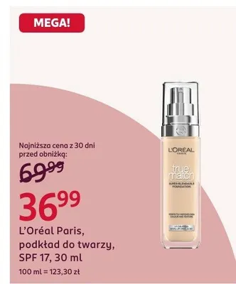 Podkład do twarzy L'Oréal Paris SPF 17 promocja w Rossmann
