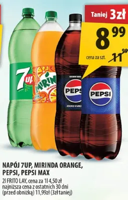 Napój 7up, Mirinda Orange, Pepsi, Pepsi Max promocja w Arhelan