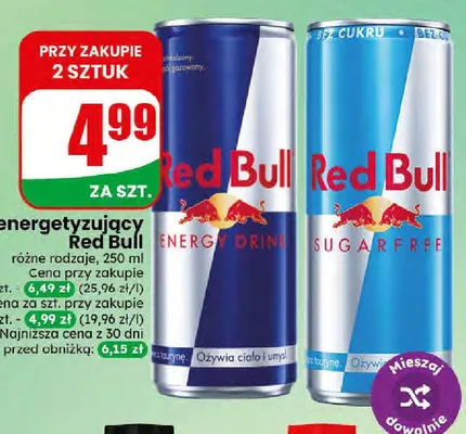 Napój energetyzujący Red Bull promocja w Dino