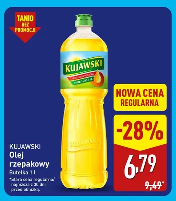 Olej rzepakowy Kujawski promocja w Aldi