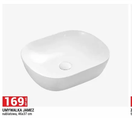 Umywalka Jamez nablatowa 46x37 cm promocja w Merkury Market