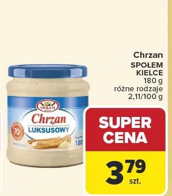 Chrzan Społem Kielce różne rodzaje promocja w Carrefour