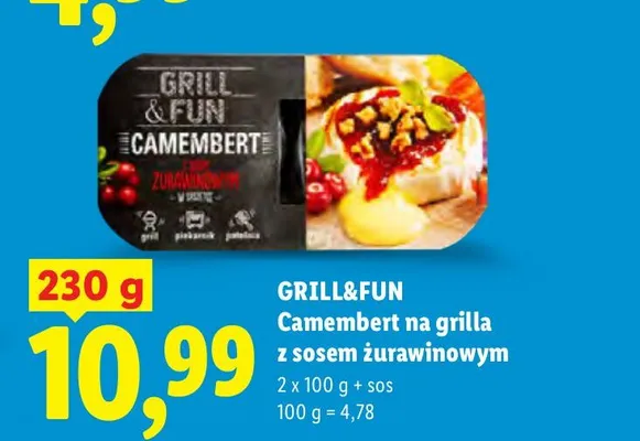 Ser Camembert na grilla z sosem żurawinowym Grill & Fun 2-pak promocja w Lidl