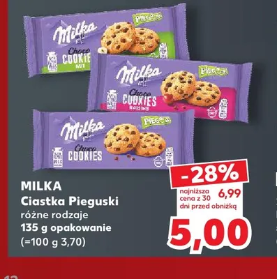 Ciastka Pieguski z rodzynkami Milka promocja w Kaufland