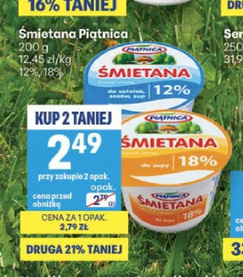 Śmietana Piątnica promocja w Delikatesy Centrum